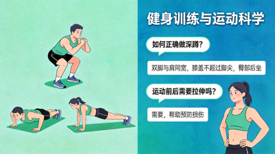 健身训练动作示范与运动科学问答场景