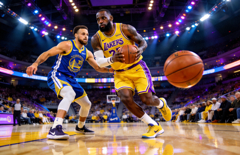 NBA总决赛湖人队对阵勇士队比赛精彩瞬间